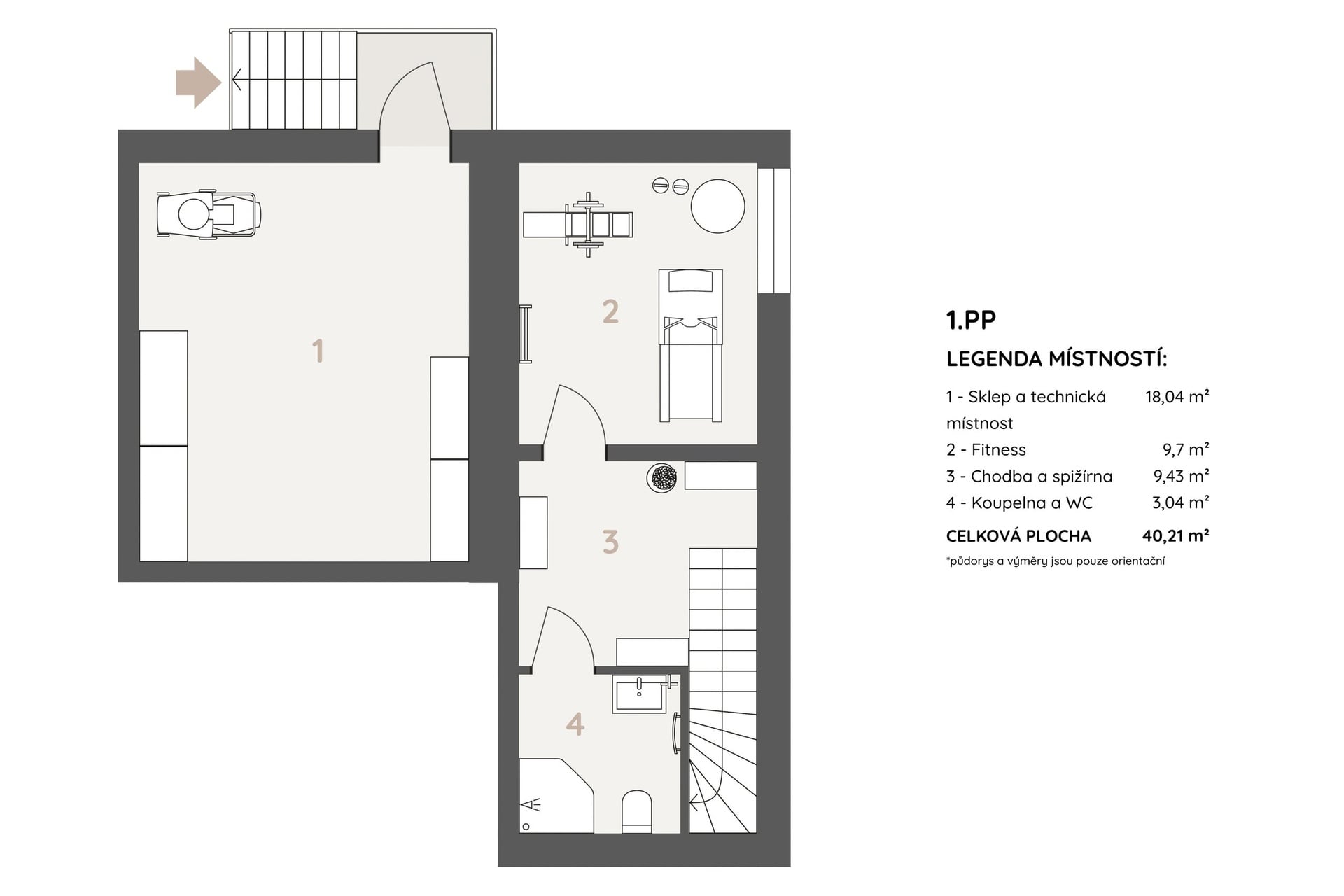 Prodej baťovského domku 4+kk, 109 m2, terasa, přístavba, sklep, parkovací stání, vlastní pozemek, Příkrá, Zlín