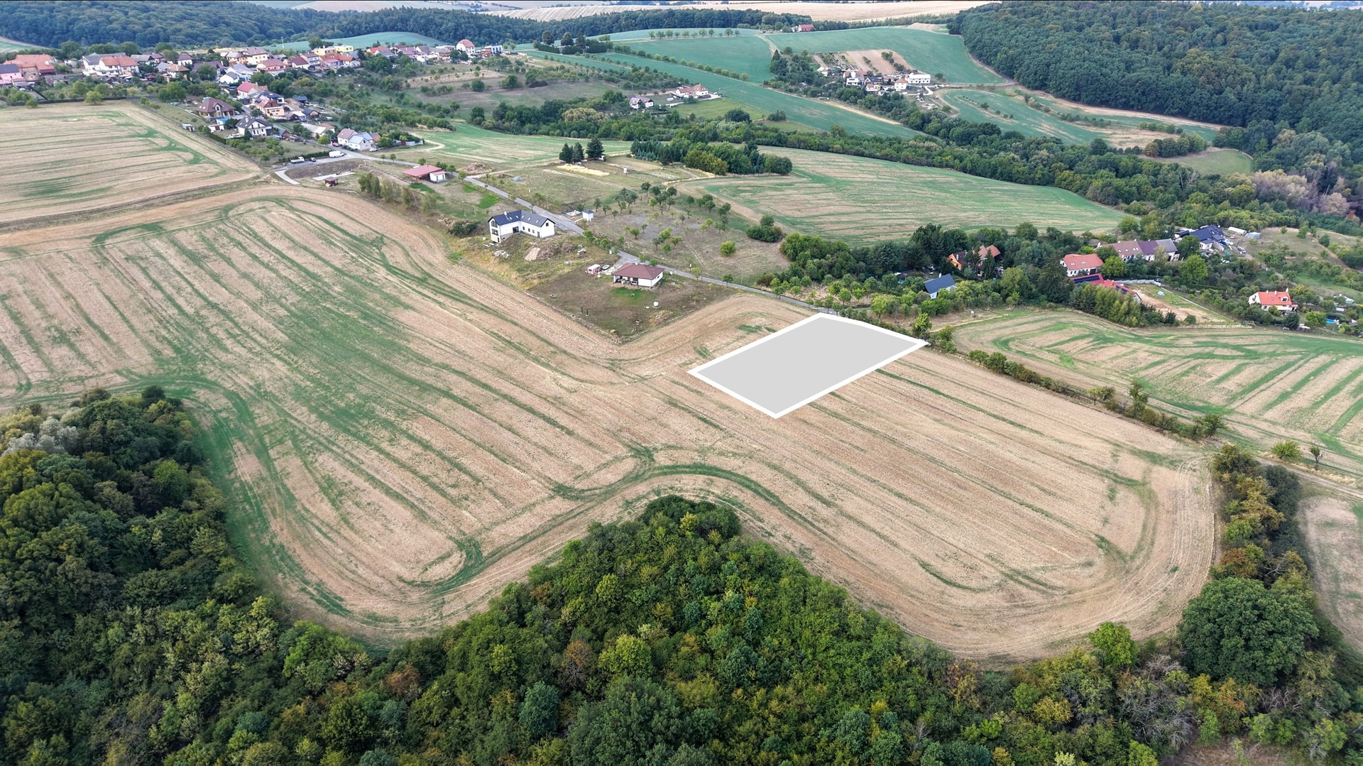 Prodej zasíťovaného stavebního pozemku, 2379 m2, Nová Dědina, Kvasice, Kroměříž