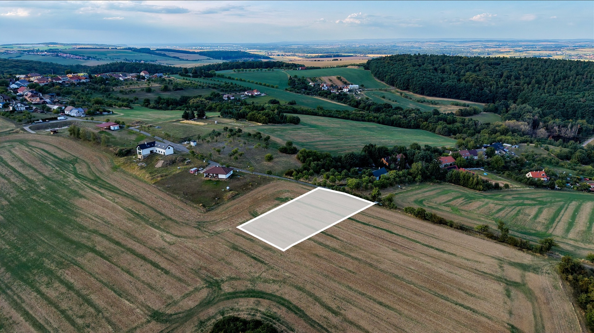Prodej zasíťovaného stavebního pozemku, 2379 m2, Nová Dědina, Kvasice, Kroměříž